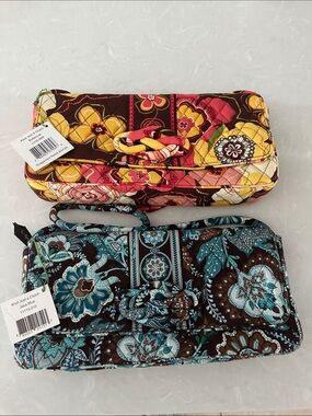 Nwt 2X Lot Vera Bradley Knot Just A Clutch Buttercup & Java Blue Bags Purses